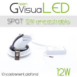 Spot encastrable 12W - LED CREE - 360° pour l'éclairage de tableaux et murs végétaux