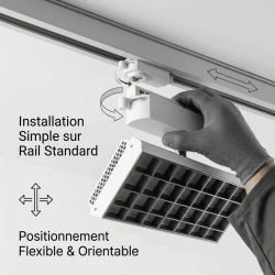 Spot LED Horticole 60W sur Rail – Spectre EVG+ pour Murs Végétaux & Plantes d’Intérieur
