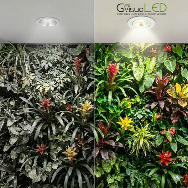 Détail du spot encastrable GreenVisuaLED (noir ou blanc)