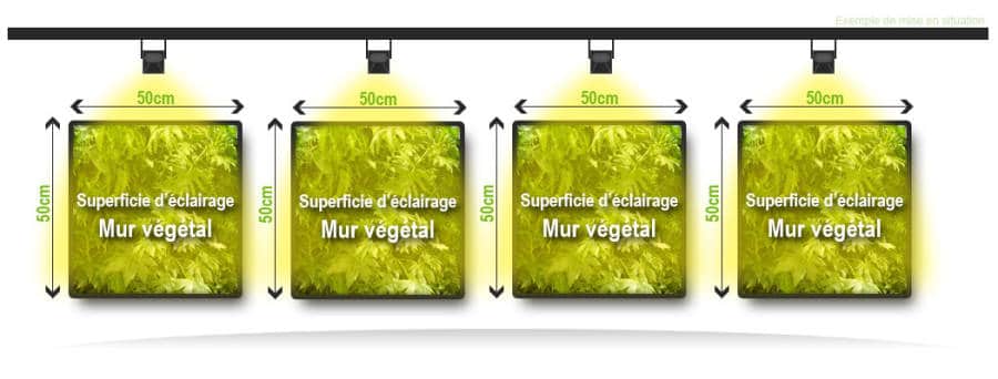 Iluminación hortícola led de superficie para pared verde