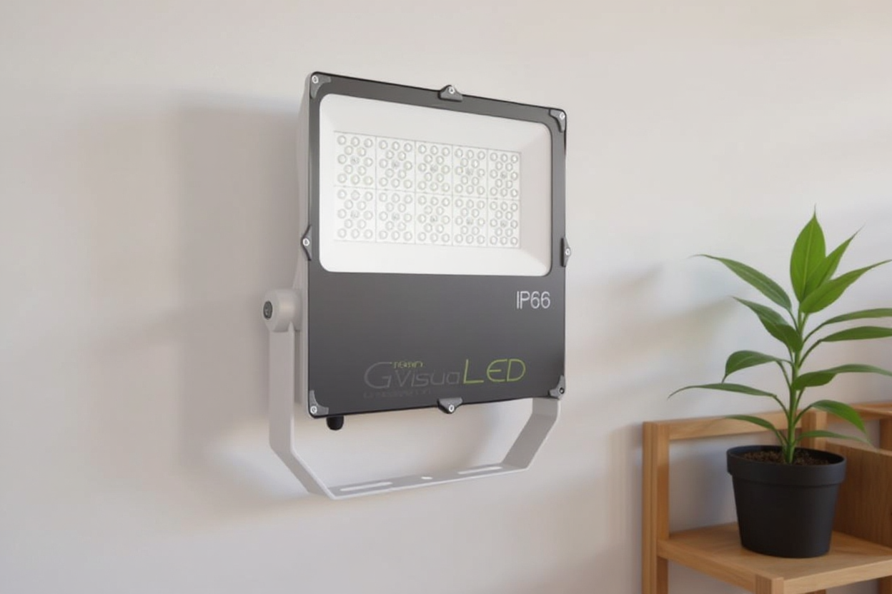 Panneau LED de culture illuminant une plante d'intérieur luxuriante sur une étagère.